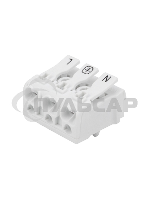 Клемма пружинная соединительная КСП 3-полюсная с монтажными ножками (100 шт./уп.) Rexant