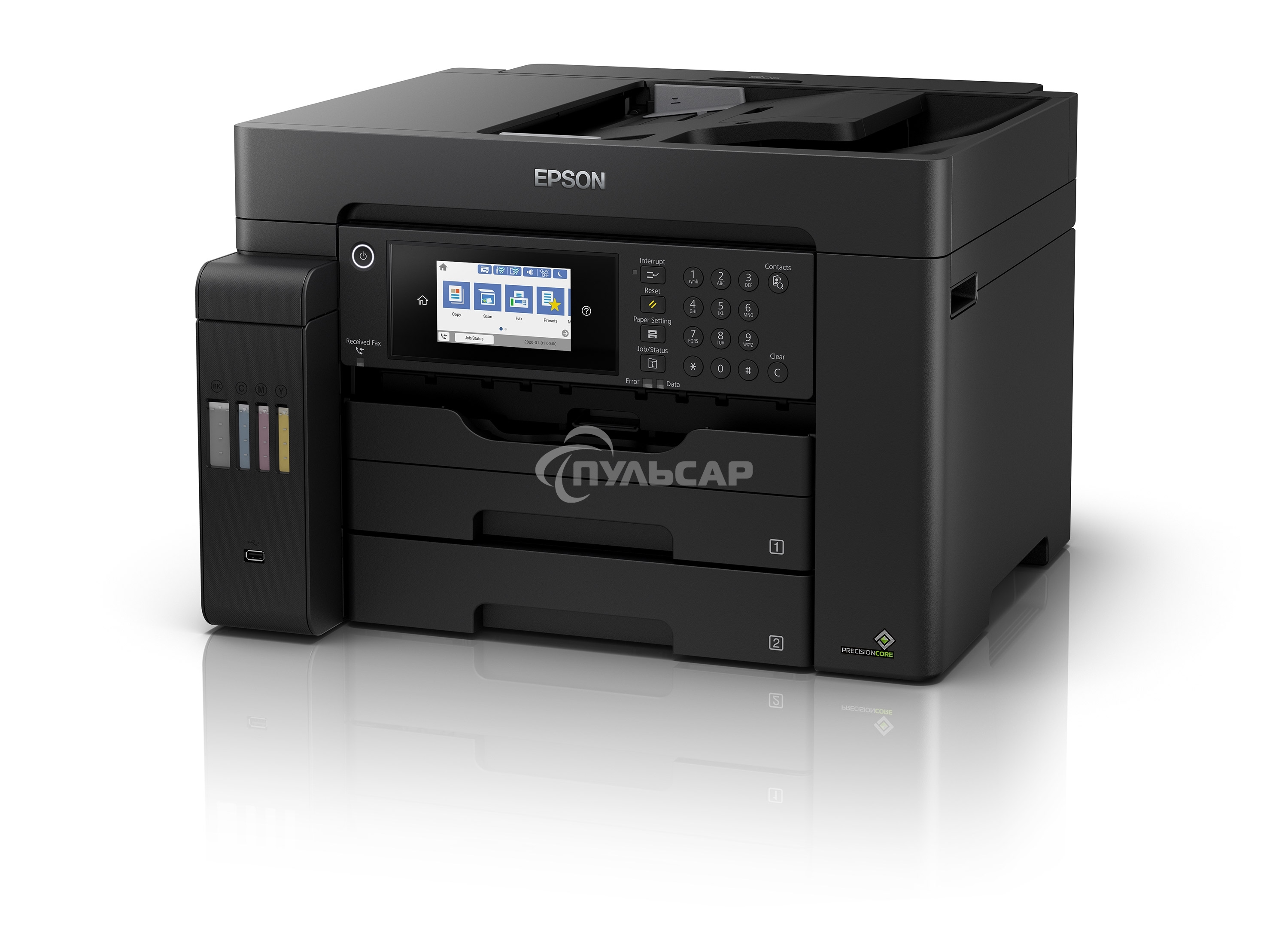 МФУ струйное Epson L15150, (A3, ADF, duplex, 35 стр./мин., Ethernet, Wi-Fi черный)