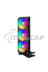 Система охлаждения PCCooler DA360 Pro ARGB Digital BK (300W, 360мм, LED temp., Black, ARGB/ Fans: 3x120мм, 75.8CFM, 33.7dBA, 2200RPM/ Pump height 57мм, 28dBA, 3000RPM, Rad thickness 27мм/ S: 1851, 1700, 1200, 20XX, 115X, AM5, AM4)