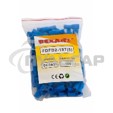 Клемма плоская полностью изолированная гнездо 5 мм 1.5-2.5 мм² (РППи-м 2.5-(4.8)) Rexant