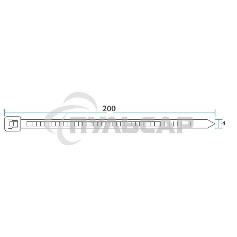 Хомут-стяжка кабельная нейлоновая Rexant 200 x 3,6 мм, белая, упаковка 100 шт.