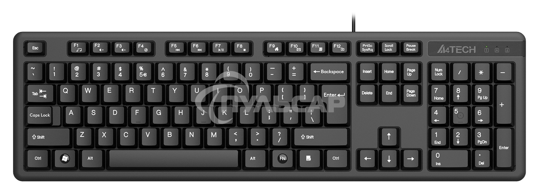 Клавиатура проводная A4Tech KK-3, USB, черный