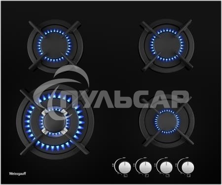 Газовая варочная панель Weissgauff HGG 640 BG Nano Glass