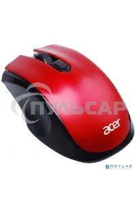 Мышь беспроводная Acer OMR032 черный/красный, 1600 dpi, радиоканал, USB, кнопки - 4