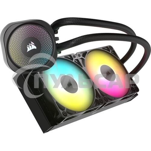 Система жидкостного охлаждения Corsair NAUTILUS 240 ARGB (240мм, черный, ARGB/ Fans: 2x120мм, 74.37CFM, 34dBA, 2100RPM/ S: 1851, 1700, AM5, AM4)