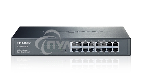 Сетевой коммутатор TP-Link SMB TL-SG1016DE 16-Port Gigabit Easy Smart Switch, 16 10/100/100Mbps RJ45 ports, MTU/Port/Tag-based VLAN, QoS, IGMP Snooping