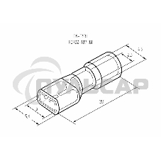 Клемма плоская полностью изолированная гнездо 5 мм 1.5-2.5 мм² (РППи-м 2.5-(4.8)) Rexant