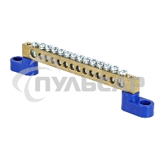 Шина нулевая N 6х9 14 отвер. латунь 2 син. угловых изолятора PROxima EKF sn0-63-14-2