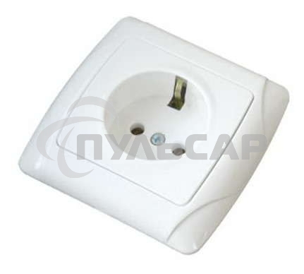 Розетка 1-м СП Маргарита 16А с заземл. бел. UNIVersal М0028