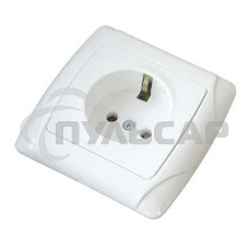 Розетка 1-м СП Маргарита 16А с заземл. бел. UNIVersal М0028