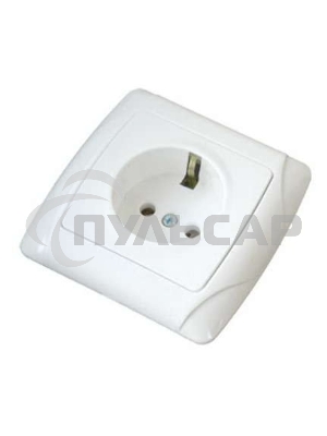Розетка 1-м СП Маргарита 16А с заземл. бел. UNIVersal М0028