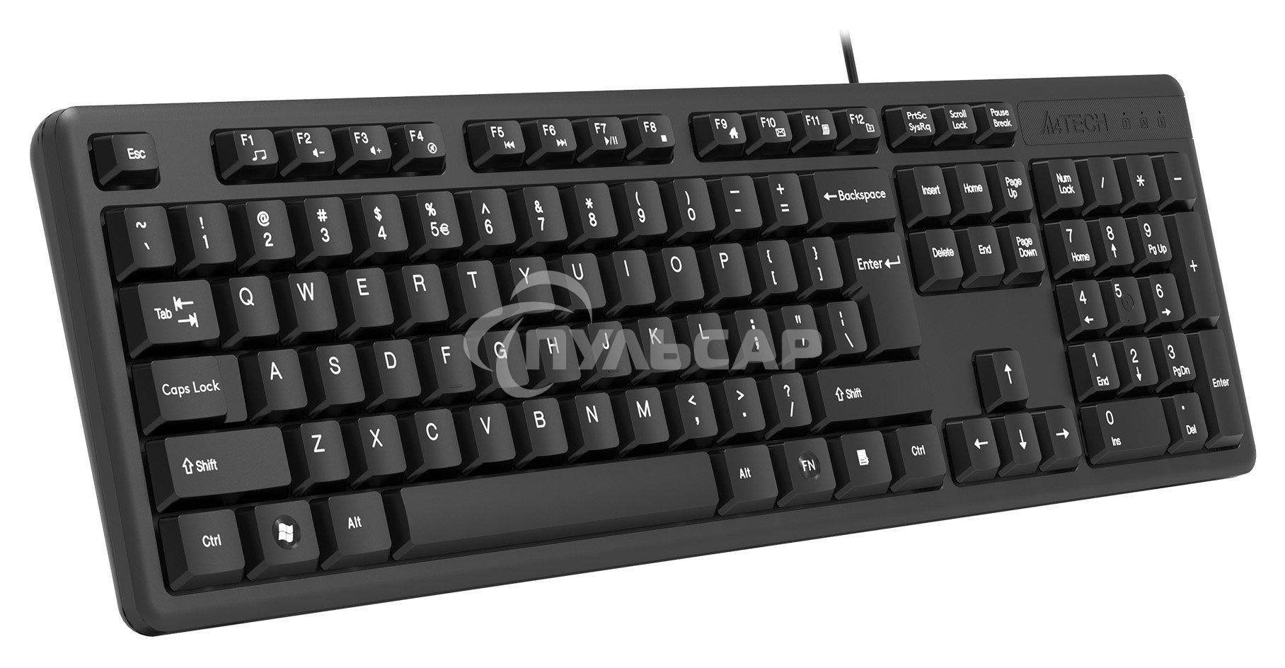 Клавиатура проводная A4Tech KK-3, USB, черный