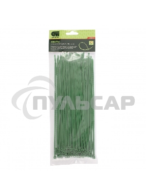 Хомуты, 250 х 3,6 мм, пластиковые, зеленые, 100 шт. Сибртех