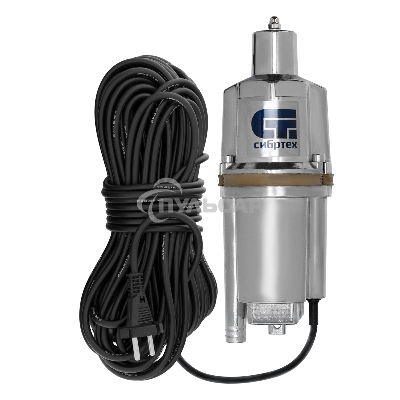 Вибрационный СИБРТЕХ насос СВН300Н-15 нижний забор 300 Вт напор 75 м 1200 л/ч кабель 15 м 99306