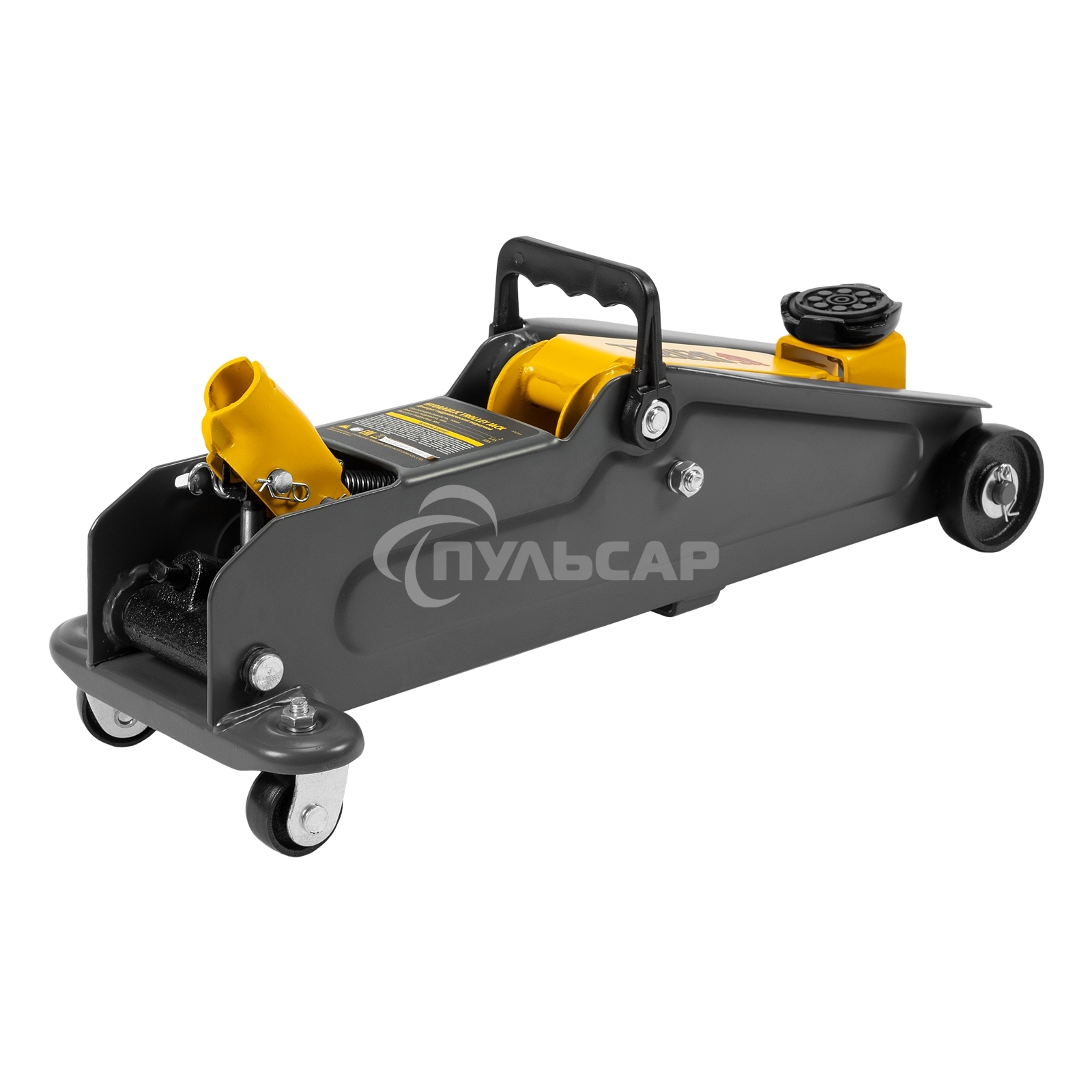 Домкрат гидравлический подкатной Denzel 2т, 135-385 мм, в пласт. кейсе 51231