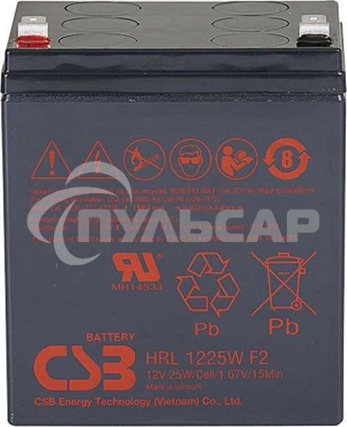 Батарея CSB HRL 1225W (12V 6Ah) F2