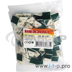 Площадка самоклеящаяся Rexant 20х20 мм, белая, упаковка 100 шт.