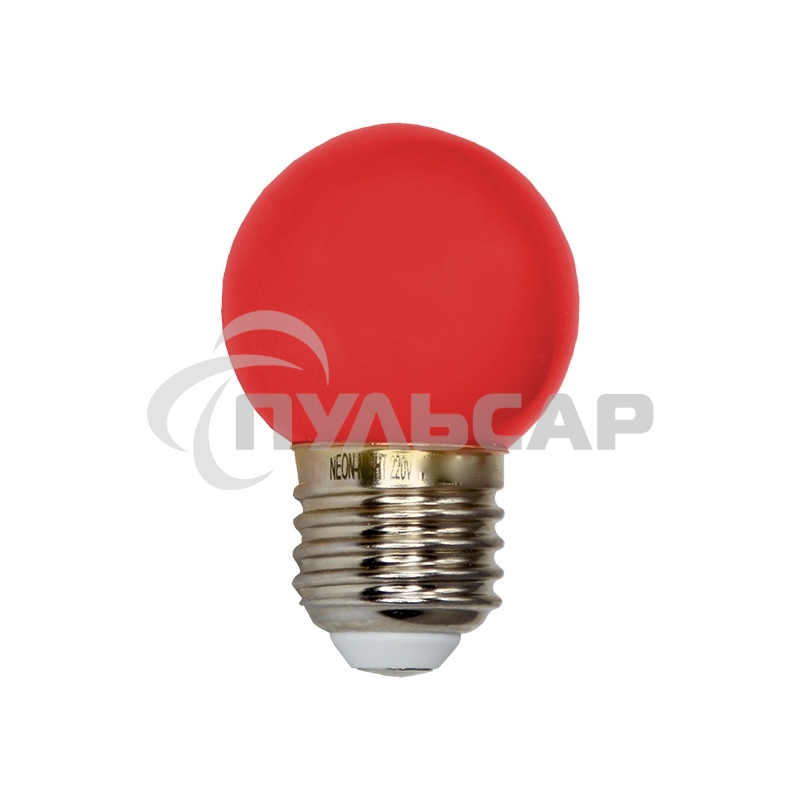 Лампа светодиодная Neon-night d-45 3 LED 1Вт шар E27 25лм 220В красный