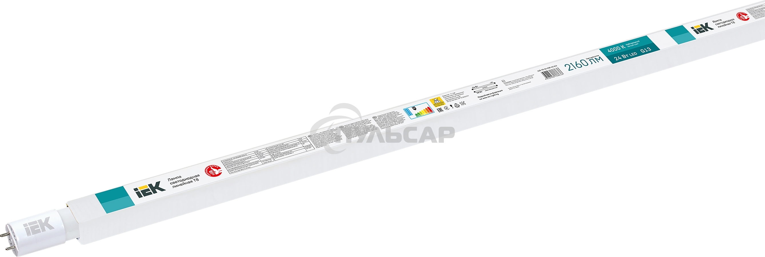 Лампа светодиодная T8 24Вт линейная 230В 4000К G13 IEK LLE-T8-24-230-40-G13