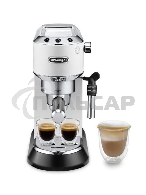 Кофеварка эспрессо DeLonghi EC685.W белый, исп. кофе - молотый/чалды, 1.1 л, 1350 Вт, 15 бар
