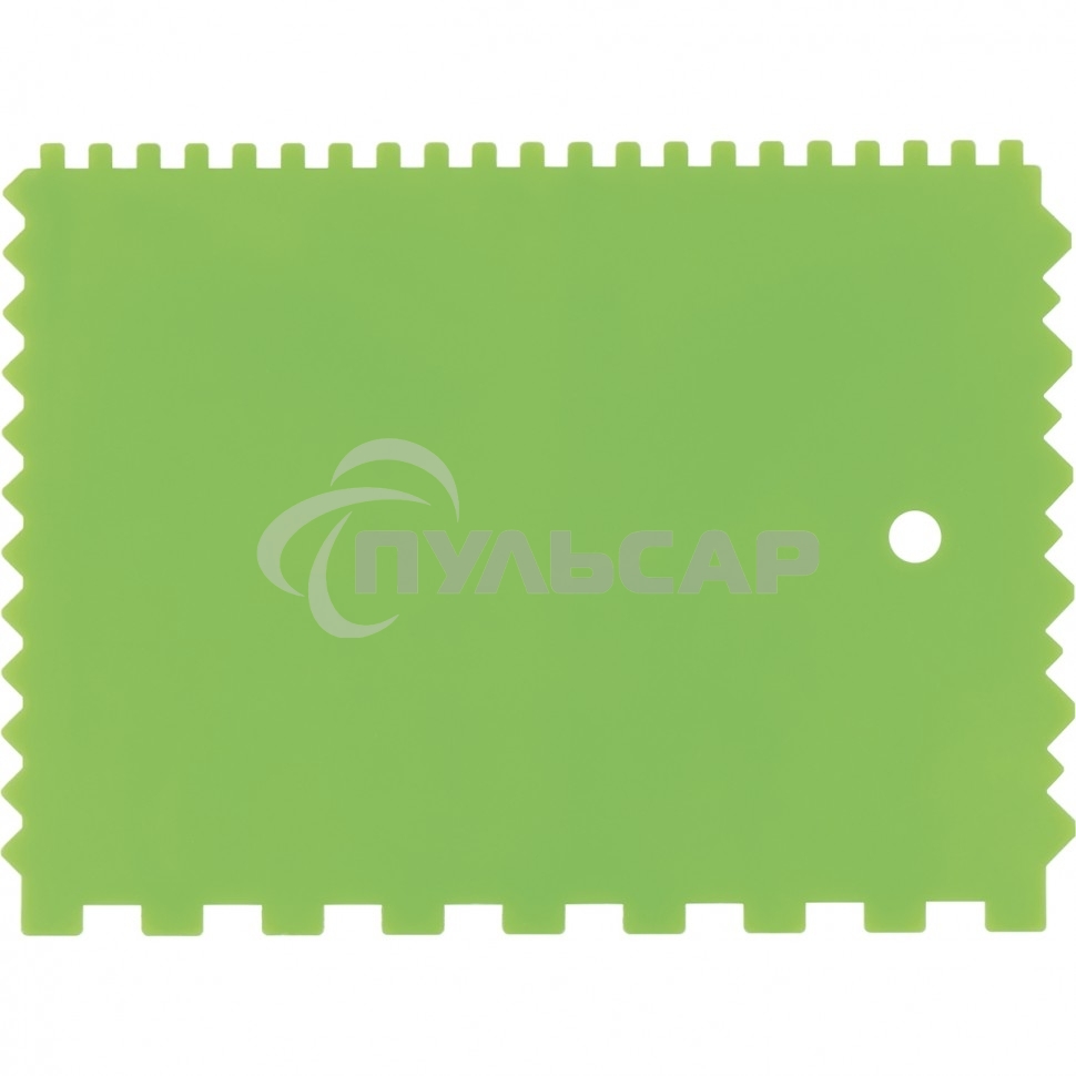 Шпатель для клея, пластмассовый, 130х170 мм, зубчатый Сибртех 86018