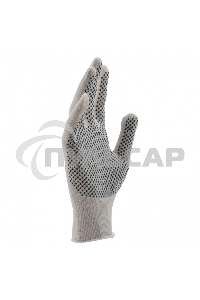 Перчатки из синтетической нити, ПВХ точка, 13 класс, белые, L Россия