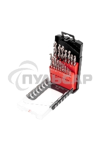 Набор сверл по металлу 1-10мм (через 0,5мм), 19 шт. Р6М5 Ш/Х KRANZ