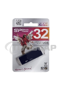 Флешка USB R/W 32 Gb, Silicon Power Ultima U05, USB 2.0, синий