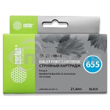 Картридж струйный Cactus CS-CZ109AE №655 черный (21,6 мл) для HP DJ IA 3525/5525/4515/4525