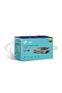 Коммутатор 5-Port 10/100Mbps Unmanaged Switch with 4-Port PoE, meta case, desktop mount, PoE budget 41W.