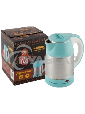 Чайник электрический Матрена MA-121 электрический (1,8 л) стальной голубой