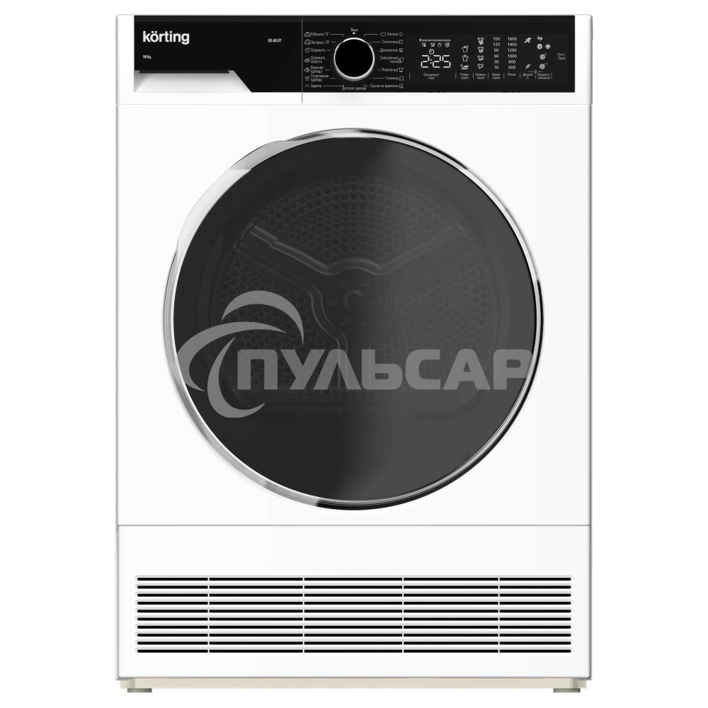 Сушильная машина Korting KD 60L97 белый, 10 кг, сушка - конденсационная, программ - 15, 59.6 x 84.5 x 63.9 см