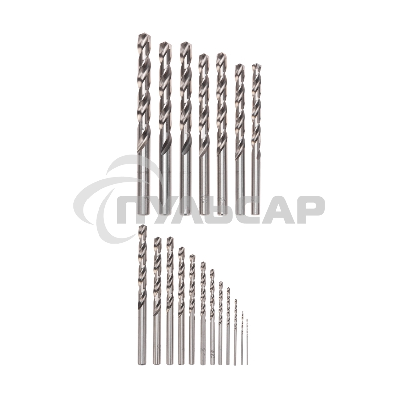 Набор сверл по металлу 1-10мм (через 0,5мм), 19 шт. Р6М5 Ш/Х KRANZ