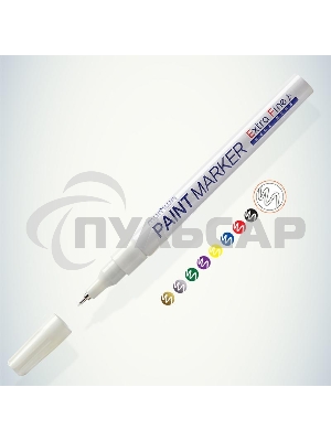 Маркер перманентный пулевидный 1.0мм белый  MunHwa Б0048238