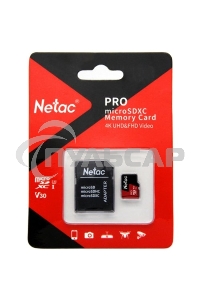 Флеш карта MicroSD card Netac P500 Extreme Pro 64Gb, retail version w/SD adapter