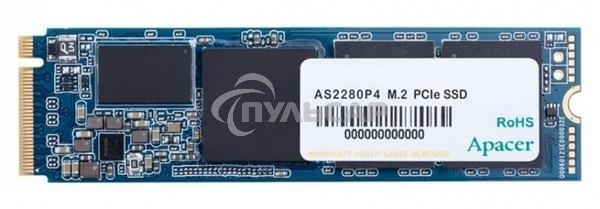 Накопитель SSD Apacer AS2280P4, 256Gb, M.2 2280, PCIe 3.0 x4, NVMe, R/W 2100/1300