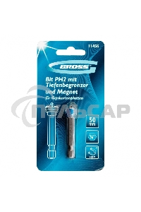 Бита GROSS PH 2x50 мм с ограничителем и магнитом, для ГКЛ, S2Gross 11456