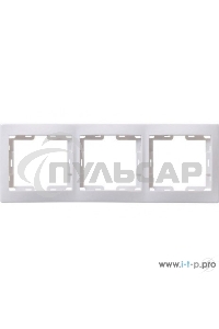 Рамка Iek EMK30-K01-DM РГ-3-КБ 3местн. горизонт. КВАРТА (белый)