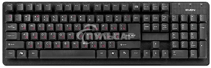 Клавиатура проводная Keyboard SVEN Standard 301 USB черная SV-03100301UB