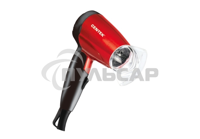 Фен Centek CT-2230 RBL красный/черный 1200Вт, 2 скорости и температуры нагрева, складная ручка