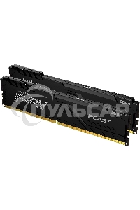 Оперативная память Kingston Fury Beast, DDR4, 64Gb (2x32Gb), 3200MHz, CL16, DIMM, черный
