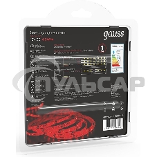 Лента светодиодная 2835 -SMD 4.8W 12V DC красный IP66 (блистер 5м)