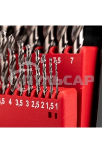 Набор сверл по металлу 1-10мм (через 0,5мм), 19 шт. Р6М5 Ш/Х KRANZ