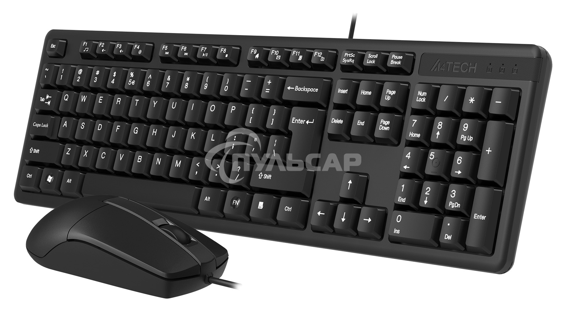 Комплект клавиатура + мышь A4Tech KK-3330 клав:черный мышь:черный USB