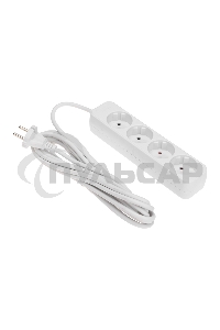 Удлинитель STANDARD 4 гнезда, 5м, 2х1,0мм², б/з, белый Rexant