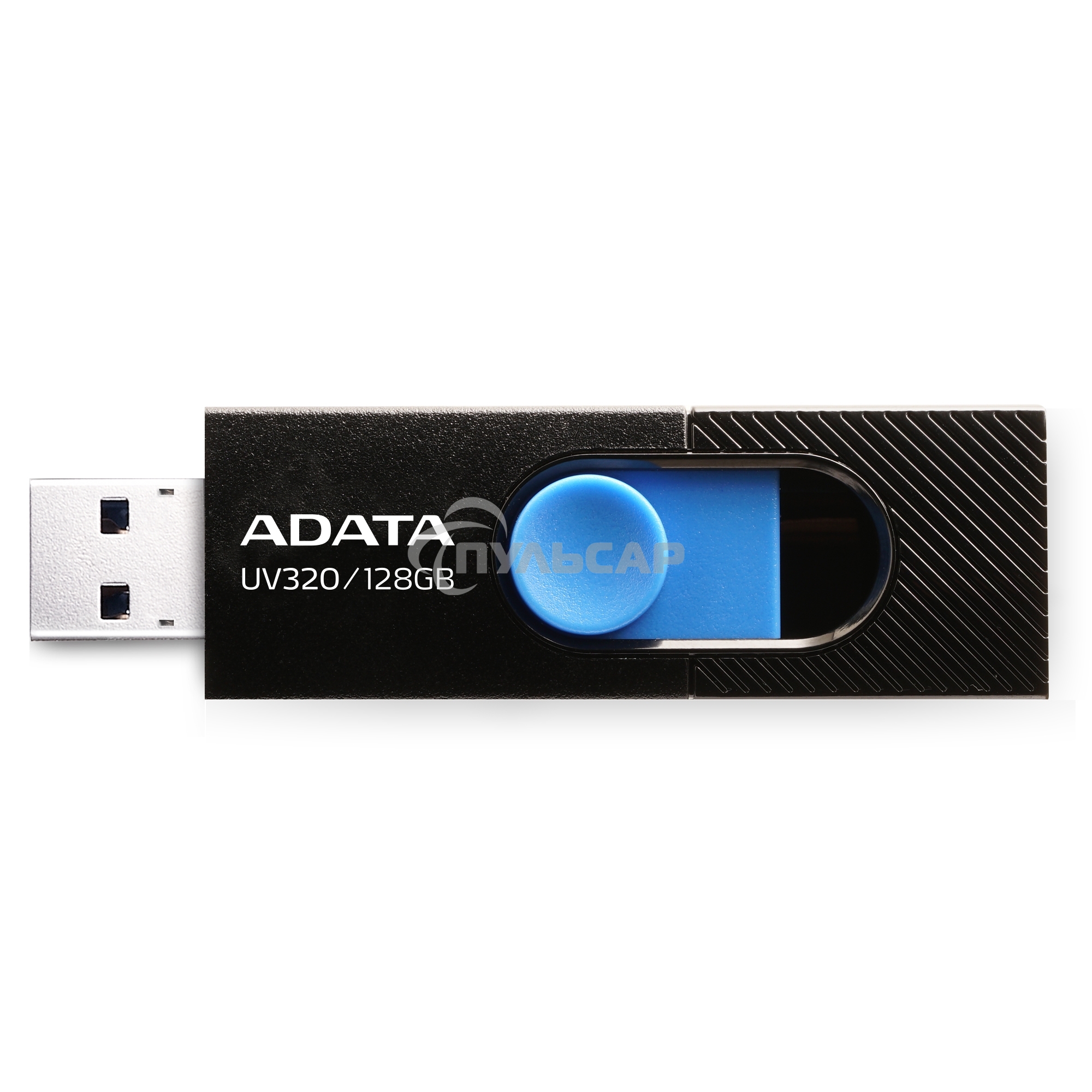 Флешка USB ADATA UV320 (AUV320-128G-RBKBL), 128 Gb, USB 3.2, R/W 100/30, черный/голубой