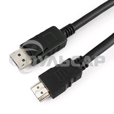 Кабель Cablexpert DisplayPort->HDMI, 7.5м, 20M/19M, черный, экран, пакет 