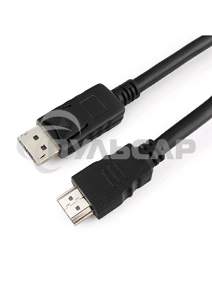 Кабель Cablexpert DisplayPort->HDMI, 7.5м, 20M/19M, черный, экран, пакет 
