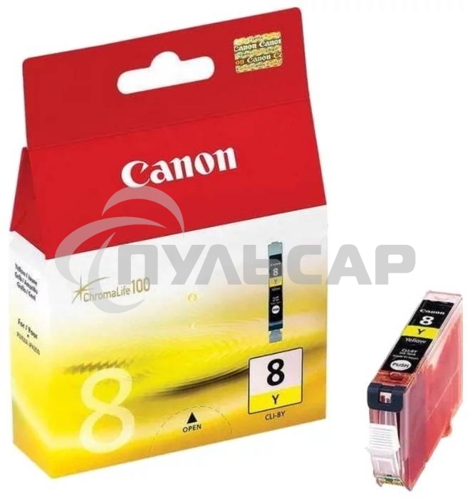 Картридж струйный CLI-8Y (0623B024), для Canon 4200/5200/MP500/MP800, Желтый, 490стр.
