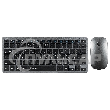 Комплект клавиатура + мышь Qumo Paragon Silver + белый K15/M21, беспроводной 2.4G, клавиатура + мышь, 400 mA